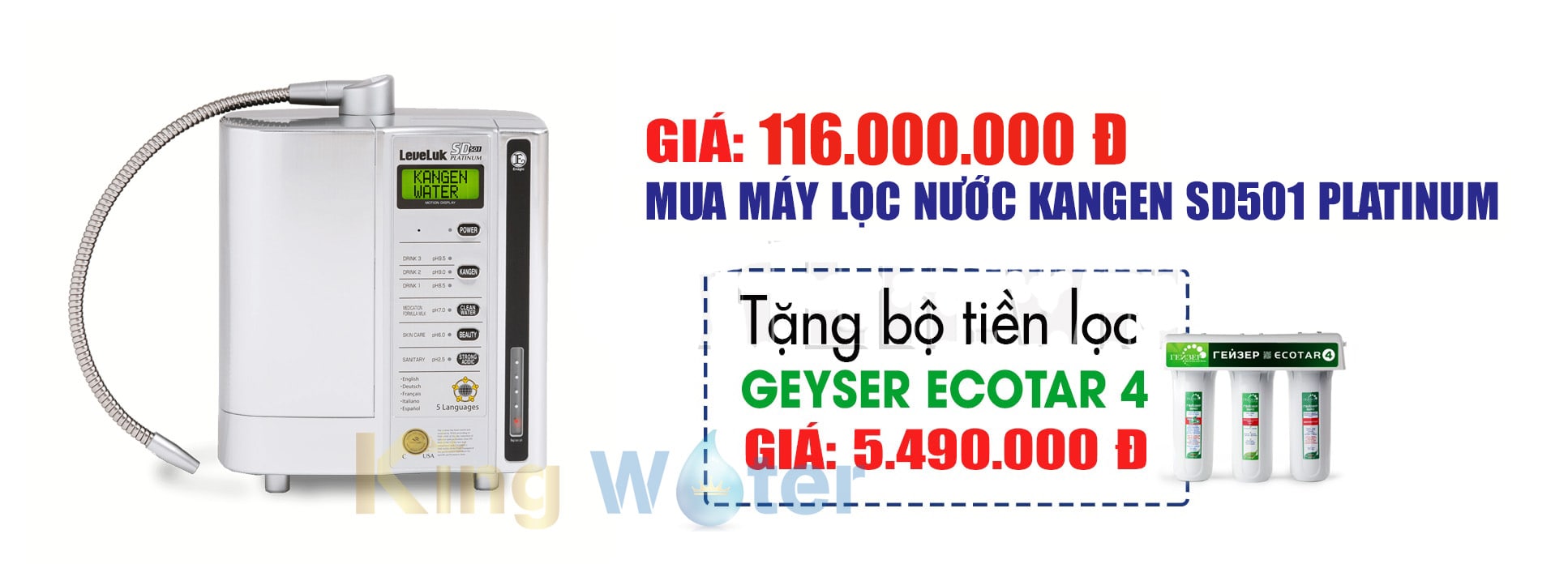 Giá máy lọc nước Kangen Leveluk model SD501 Platinum là thông tin mà rất nhiều khách hàng quan tâm