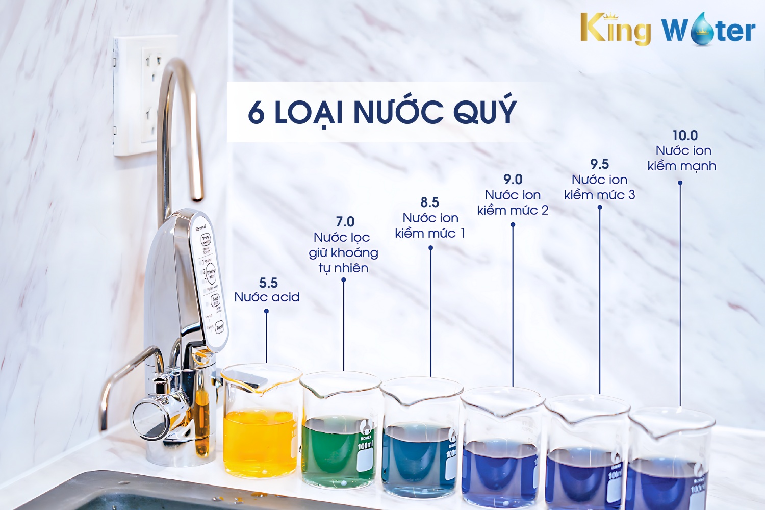 Cleansui EU301 cung cấp 6 loại nước quý tốt cho sức khỏe.