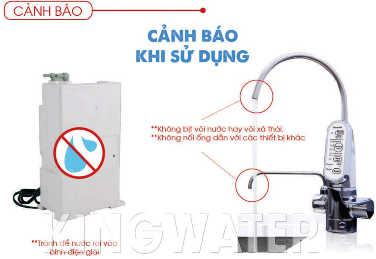 Cảnh báo khi sử dụng máy lọc ion kiềm EU301