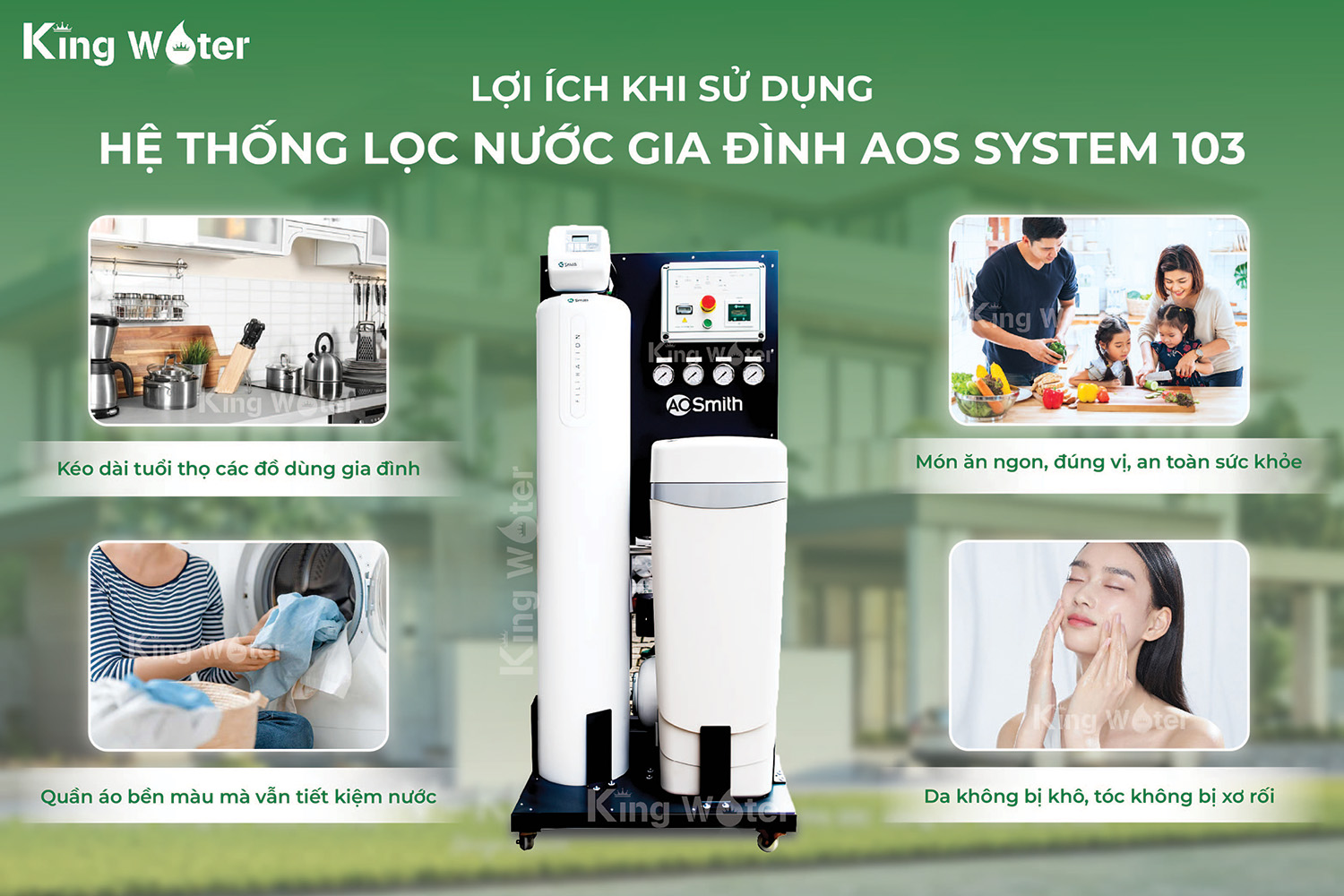 Hệ thống lọc nước đầu nguồn Ao Smith System 103 sẽ xóa bỏ nguy cơ dùng nước bẩn