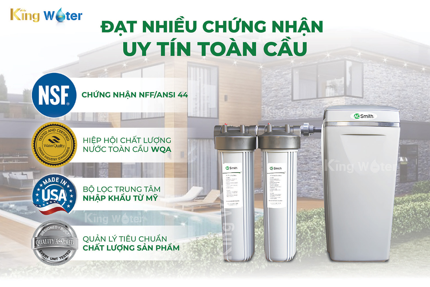 Máy AoSmith 797s đã đạt chứng nhận NSF/ANSI 44