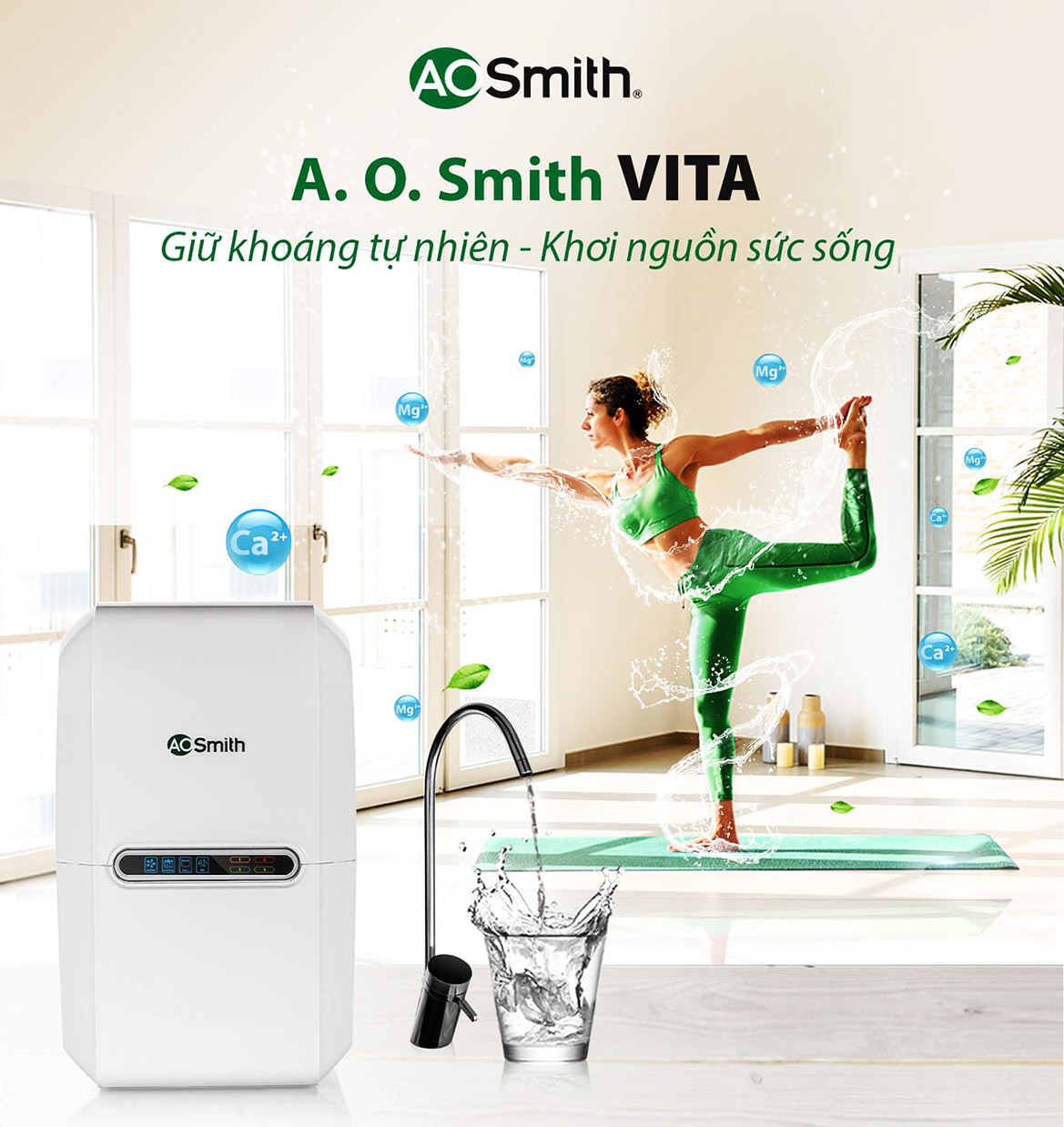 Lọc nước Ao Smith Vita được sản xuất bởi tập đoàn AoSmith của Mỹ