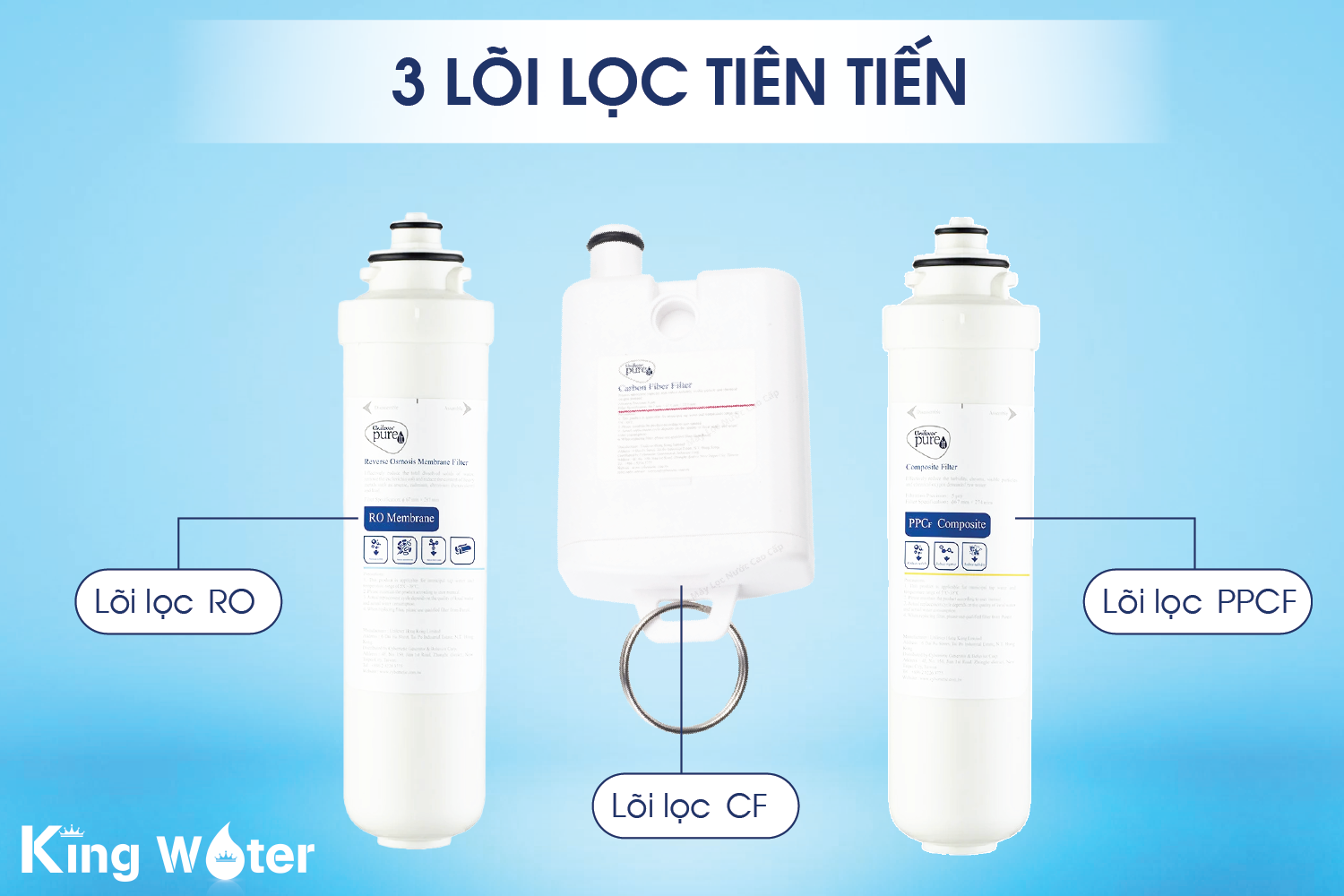 3 lõi lọc được trang bị công nghệ tiên tiến giúp cho quá trình lọc trở nên mượt mà hơn 