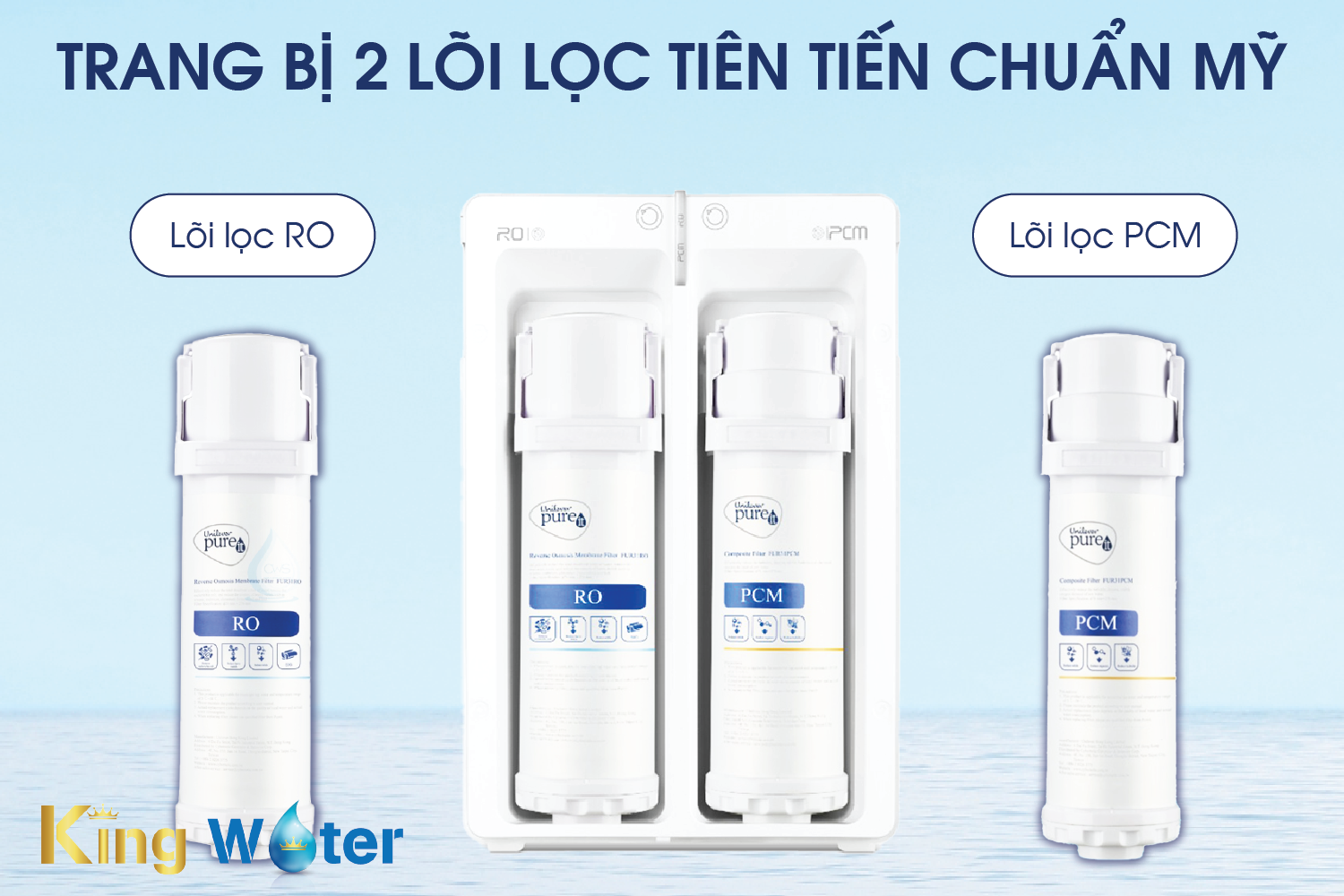 Máy Unilever sở hữu trang bị tân tiến với 2 lõi lọc chuẩn Mỹ