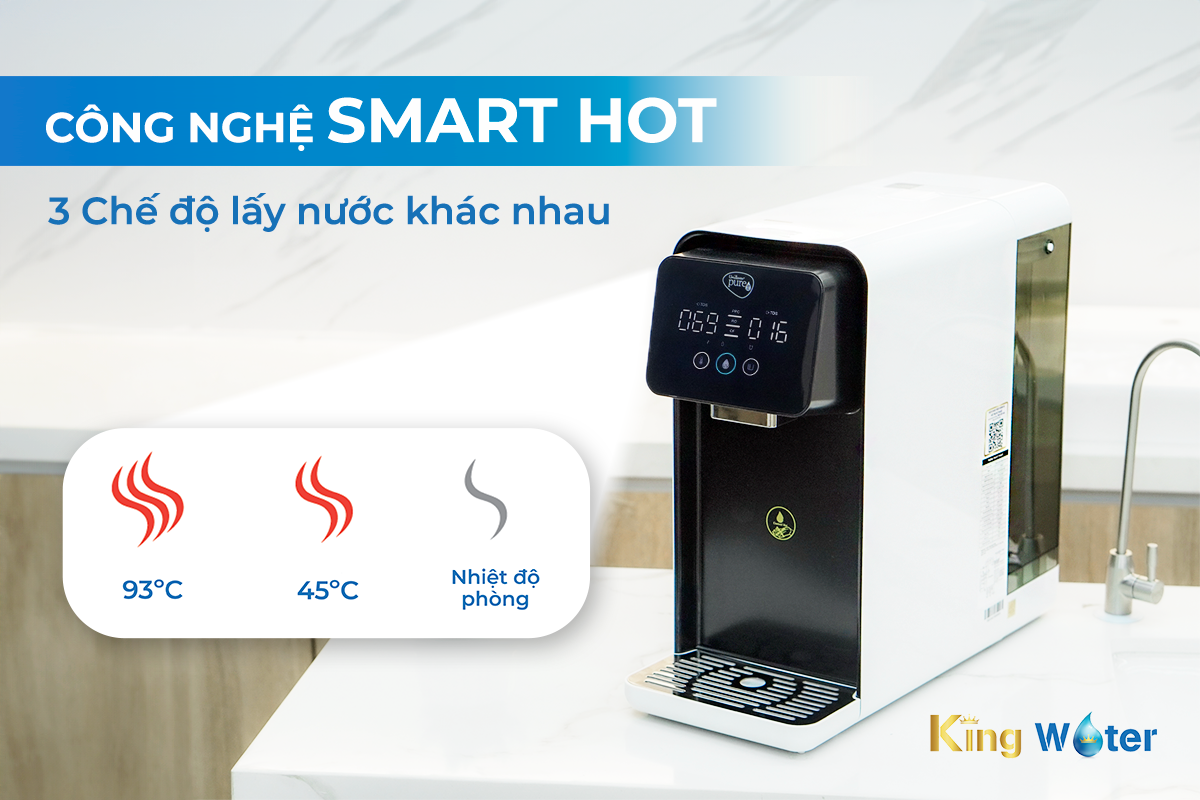 máy lọc nước Unilever Pureit Lavita CR5240 trang bị công nghệ SMART HOT với 3 chế độ nóng khác nhau mang lại tiện ích cho người dùng