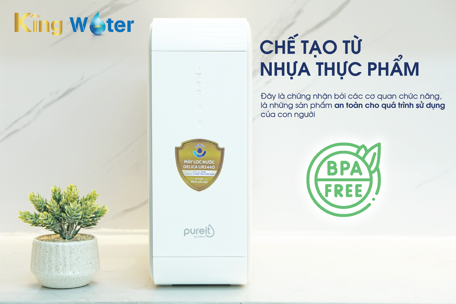 Pureit Delica UR5440 được chế tạo từ nhựa thực phẩm an toàn