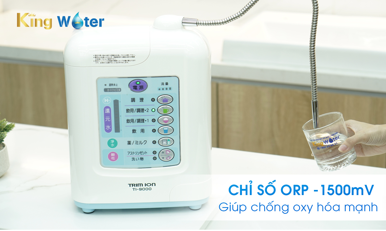 Chỉ số Chống oxy hóa cao nhất lên đến -1500mV