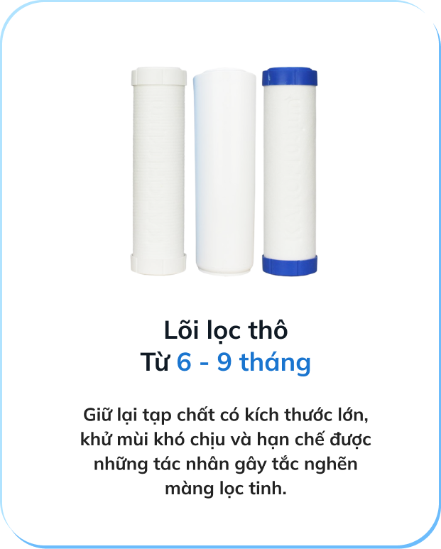 Tuổi thọ lõi lọc trung bình hiện nay