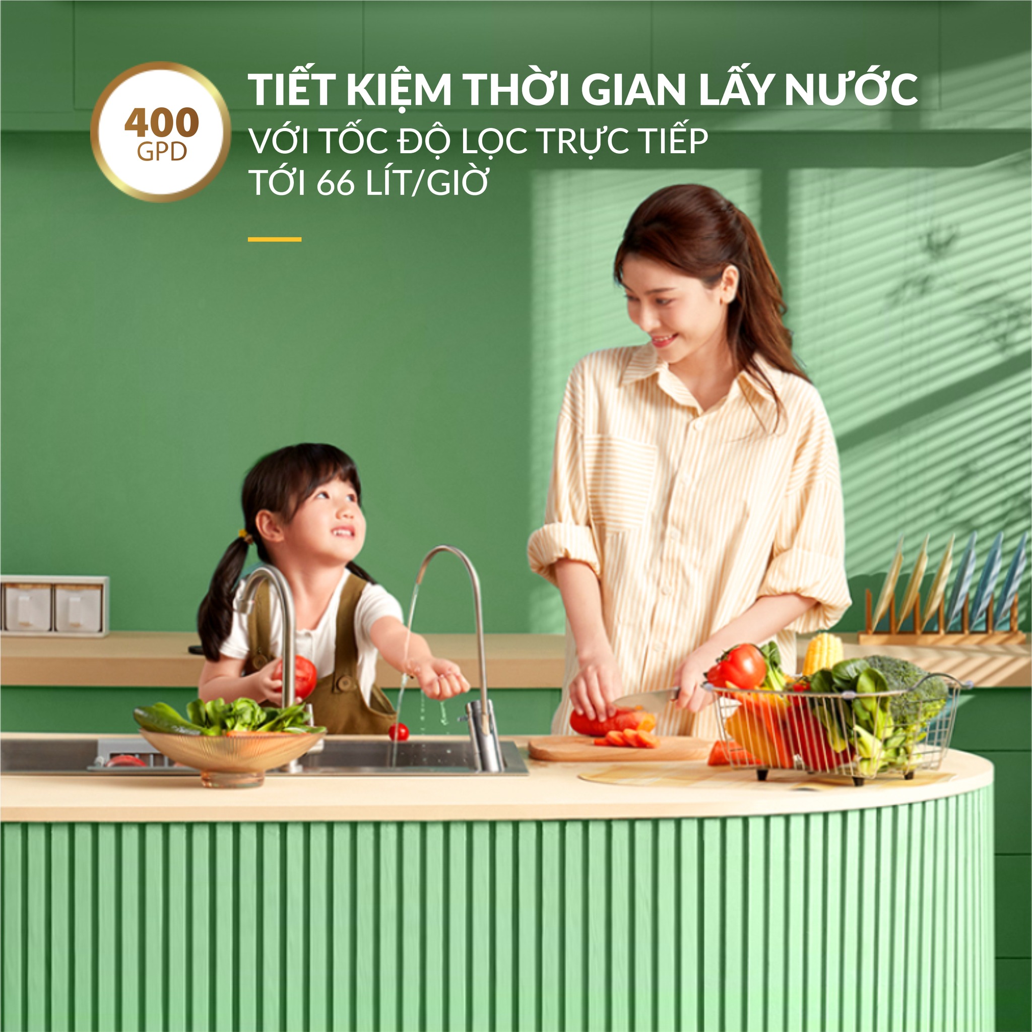 Công Suất Lọc Lớn – Nước Tươi Mới Liên Tục